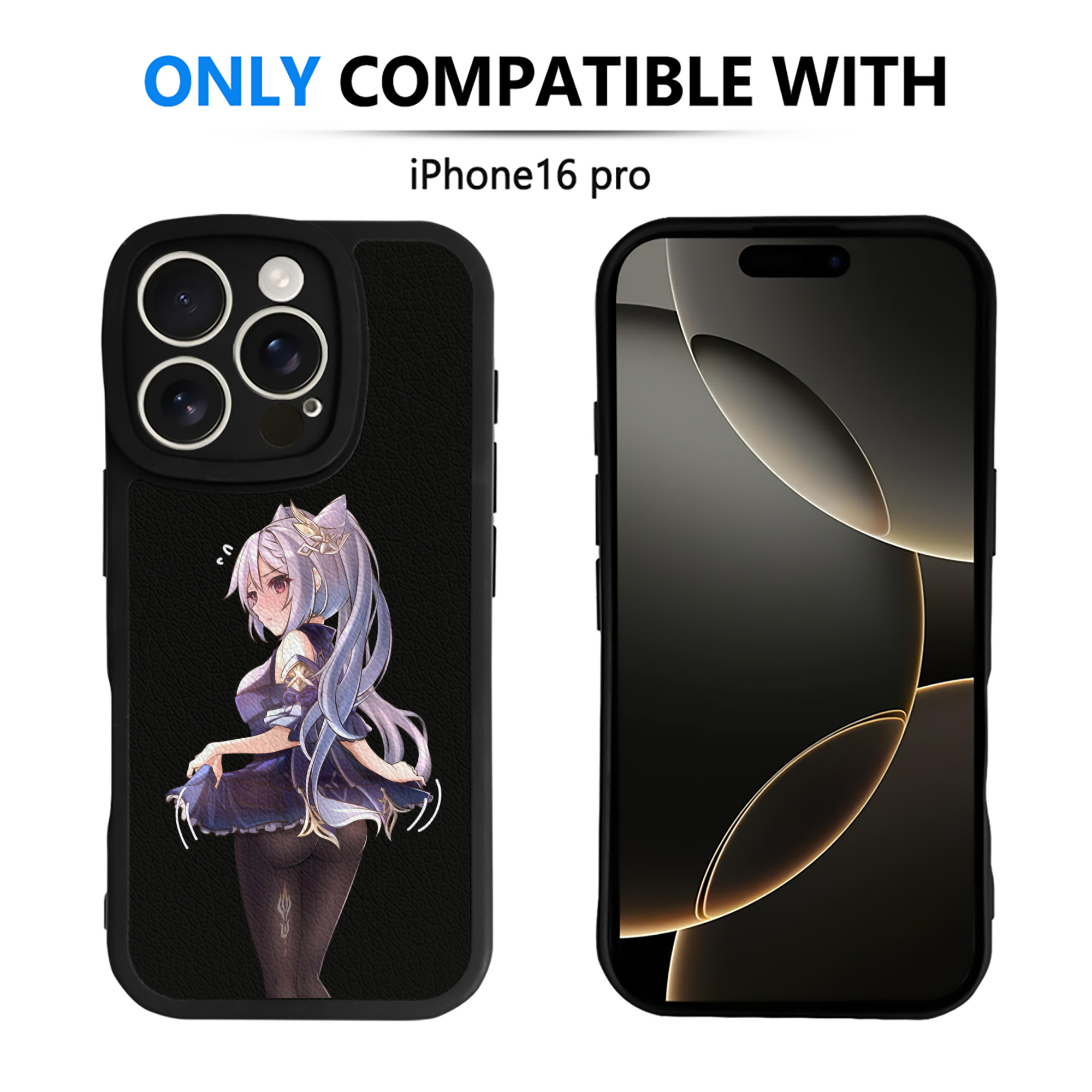 げんし神 刻晴 こくせい genshin Kokusei 【iPhone 16シリーズ対応】シリコンスマホケース（レザー調） 材質：シリコン